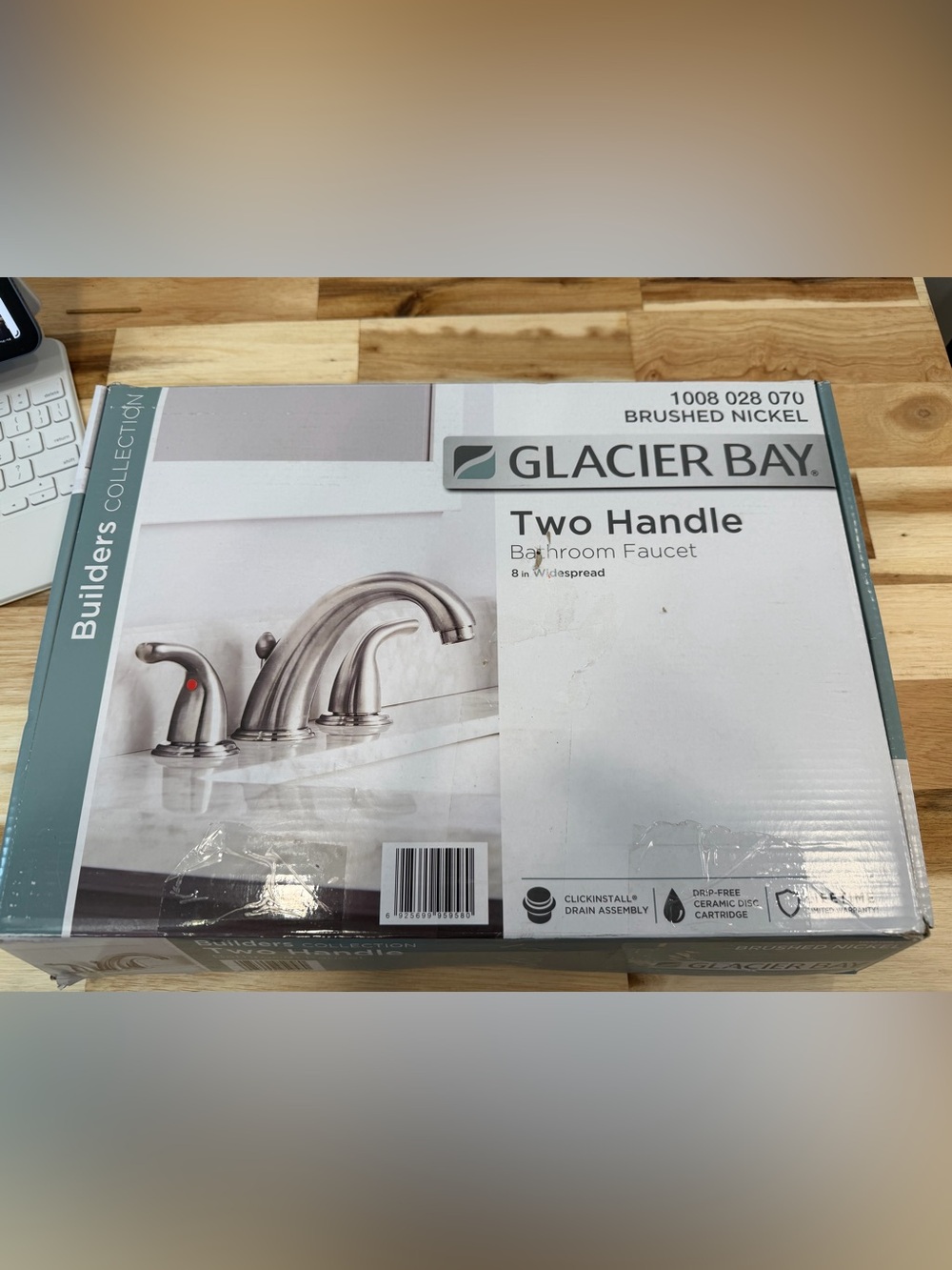 New Glacier Bay Builders Brushed Nickel Two-Handle Bathroom Faucet